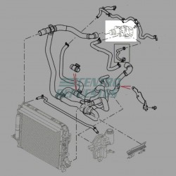 Acople manguera radiador superior Range Rover Sport Diesel V6